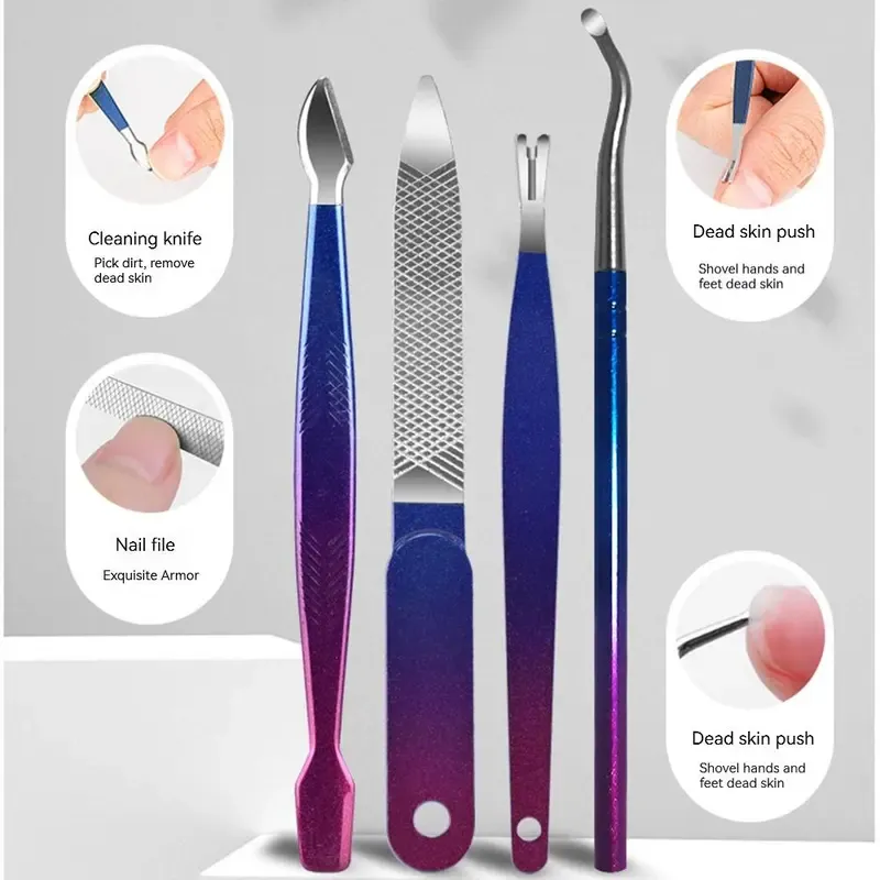 Manicure & Pedicure Tool Set, Stainless Steel Professional Nail Clippers Kit, Portable Travel Grooming Tools for Men & Women, Nail Nippers, Salon Supplies