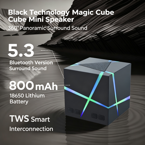 Creative Cube Bluetooth Speaker – Mini Desktop Wireless Speaker with High-Quality Audio & Subwoofer (Ideal Birthday Gift for Computers)