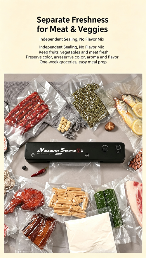 Household Vacuum Sealer – Automatic Food Vacuum Packaging Machine for Dry & Moist Foods