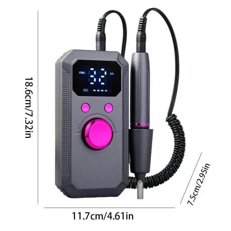 Professional Cordless Electric Nail Drill Kit for Gift, 1 Box Portable Low Noise Nail Drill Machine & Nail Art Accessories, Manicure & Pedicure Tool for Home & Salon Use Nail Tools