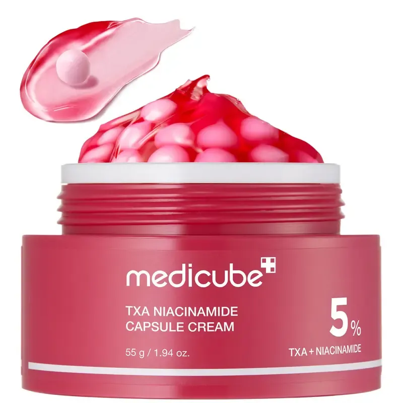 medicube TXA+Niacinamide Capsule Cream for After Spot Care Use|Ultimate Dual Radiance Moisturizer|Uneven Skin Tone, Texture, and Hydration l 99% Pure Tranexamic Acid & Niacinamide| Korean Skincare|1.94 oz