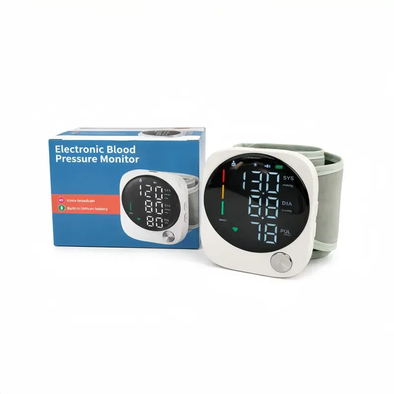 Wrist Blood Pressure Monitor with Large LED Display, Voice Broadcast, 1-Touch Operation, Automatic Power-Off, Adult Home Tracking Tool, Fits 5.3-7.6 in Wrist (Home Supplies, Party Gift Option)