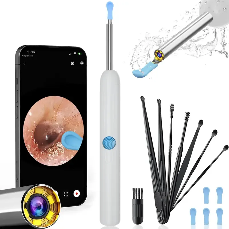 Ear Hygiene Earwax Cleaning Kit - 1080P HD Visual Ear Wax Removals Tool with Camera, Compatible with iPhone & Android, Self Care Products, Gifts for Him Cool Gifts for Guys Spring Set -fathersdaygift,back to school,back to school haul