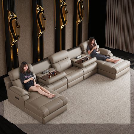 Multifunctional Electric Recliners for Living Room Cowhide Functional Electric Cinema Sofas