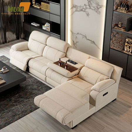 Modern Electric Lounge Sofa Corner Smart L-Shaped Home Theater Furniture Multifunctional Living Room Foldable Massage Cooling