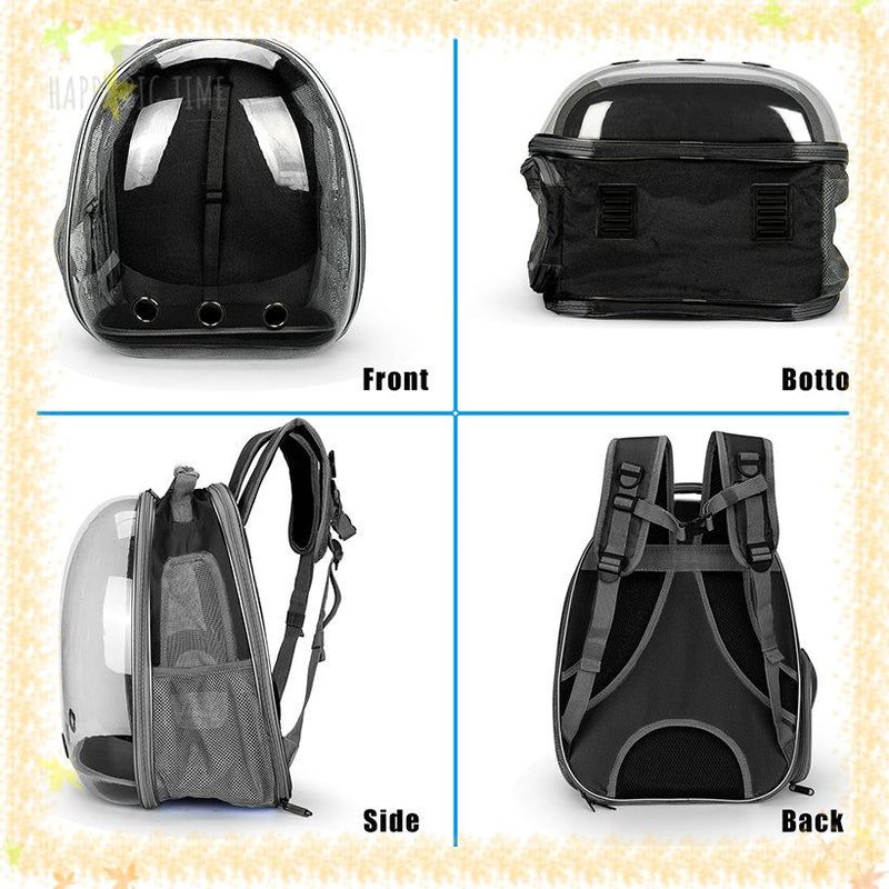 Lightweight Expandable Cat Carrier Clear Bubble Backpack Cat Tote Knapsack Airline Approved Capsule Design