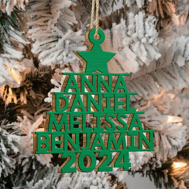 Christmas Tree Family Bestie Coworker Custom Name - Gift For Family, Coworker, Besties - Personalized Wooden Cutout Ornament  Christmas Tree Family Bestie Coworker Custom Name - Gift For Family, Coworker, Besties - Personalized Wooden Cutout Ornament