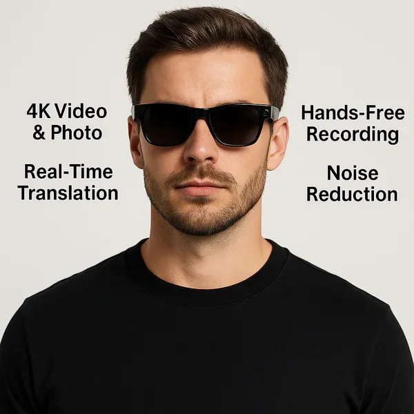 🎥 See & Record Your World in Style! Experience the perfect mix of fashion and technology with our Smart AI Recording Glasses. Capture every moment hands-free — in HD. Perfect for travel, work, and daily life.