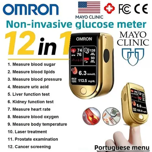 The latest 12-in-1 Omron™ Black Gold Deluxe Blood Glucose Meter 9538 sales