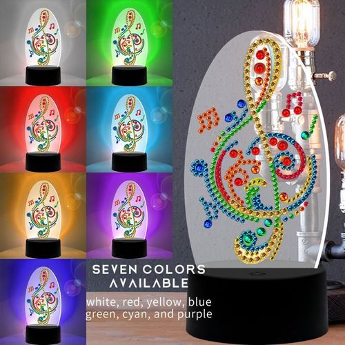 DIY Dia-mond Painting Lamp with LED Lights Crystal Night Light Arts Crafts Gifts