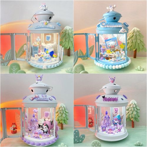 Purin Cinnamoroll Kuromi DIY Night Lamp Bedside Light Portable Lantern Figure