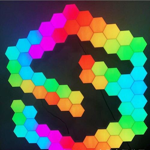 1-20PCs LED Wall Lights Touch Quantum Lamp DIY Night Light RGB Remote Control Fo