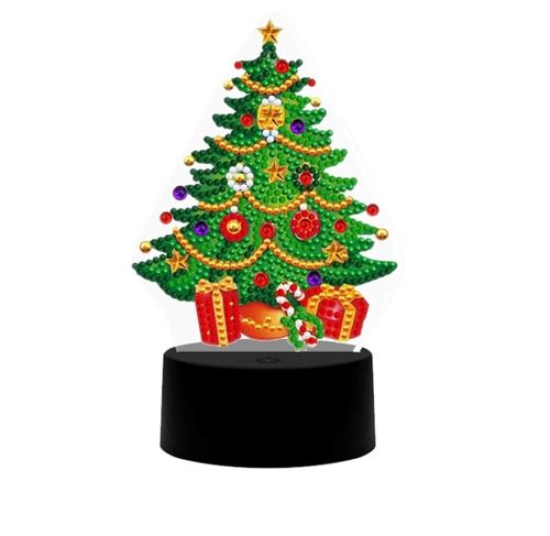 DIY Christmas Tree Diamond Painting Lamp Night light - Christmas Gift Holiday