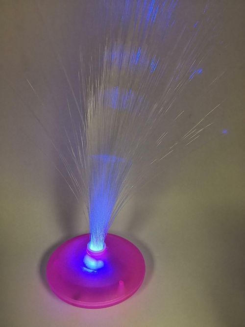 Pink Fiber Optic LED Table Lamp Night Light Color-Changing Battery-Power DIY US