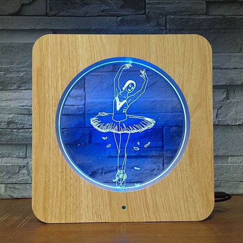 LED Plastic Night Light DIY 3D Ballet Dance Design Kids Home Decor Table Lamp