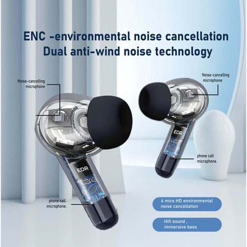 A60 Pro Private Mould Real ANC ENC Tws Earbuds True Wireless Stereo Noise Cancel BT 5.3 Earphone Low Latency Headset
