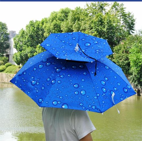 Windproof umbrella hat with umbrella
