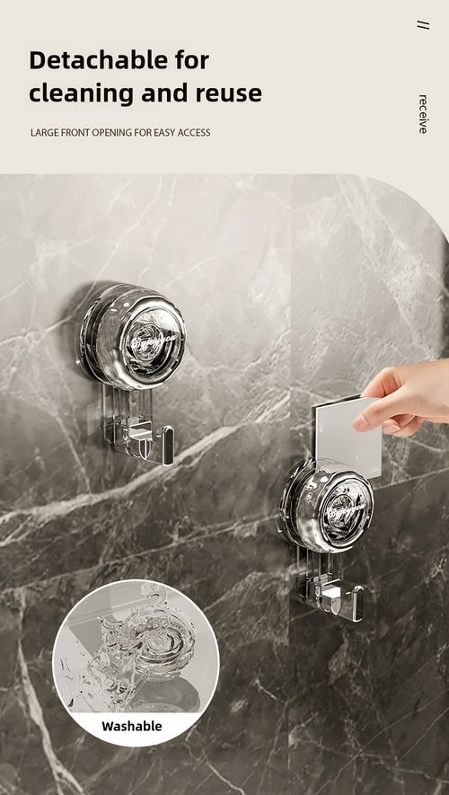 3 suction cup hooks, vacuum drill-free bracket