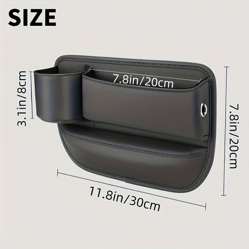 Driver's Side Car Seat Gap Storage Box - Black