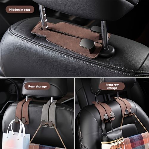2 Pcs Hidden Plush Metal Hooks for Car Seats