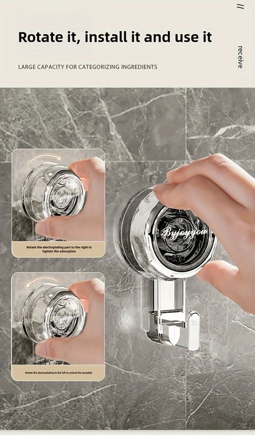 3 suction cup hooks, vacuum drill-free bracket