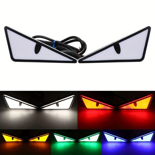 Motorcycle License Plate Screw Lights Triangle Devil Eyes
