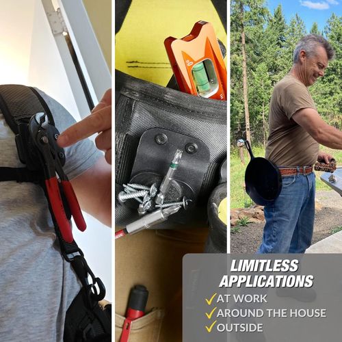 Powerful Magnetic Tool Holder - Clip-On Belt Magnetic Leather Pouch