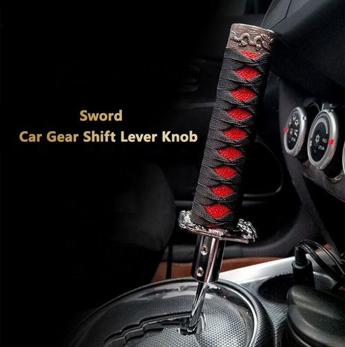 Manual Universal 20cm Gear Shift Lever, Black Exterior with Red Interior