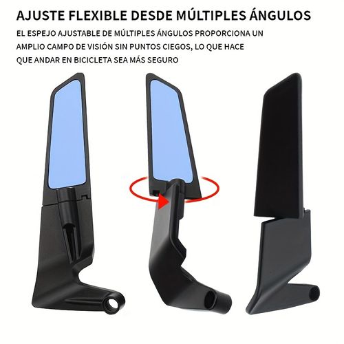 Universal stylish motorcycle stealth wing mirrors, fully adjustable.