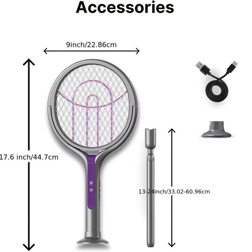 Rotatable & Retractable Automatic Mosquito-Attracting Electric Swatter