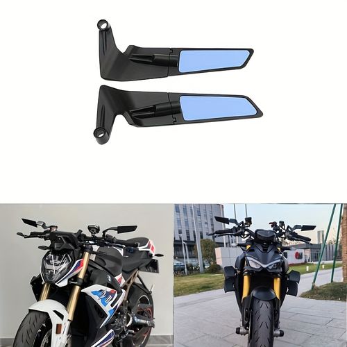 Universal stylish motorcycle stealth wing mirrors, fully adjustable.