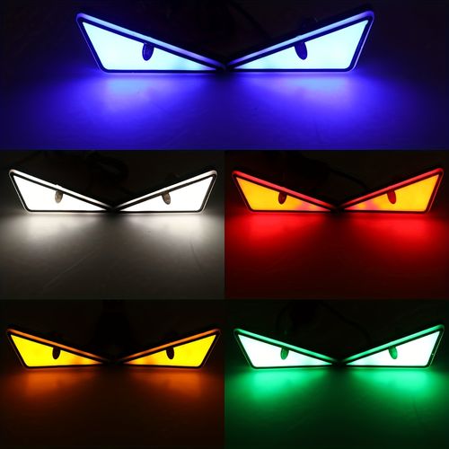 Motorcycle License Plate Screw Lights Triangle Devil Eyes