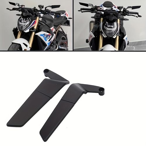 Universal stylish motorcycle stealth wing mirrors, fully adjustable.