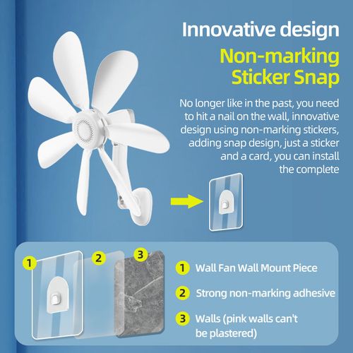 Portable No-drill Wall-mounted Fan