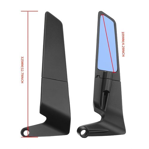 Universal stylish motorcycle stealth wing mirrors, fully adjustable.