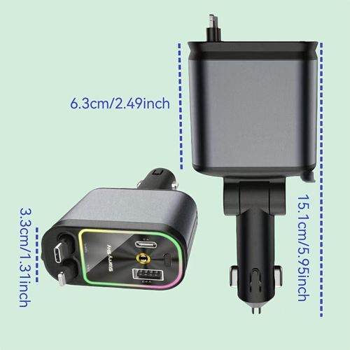 Four-in-One Telescopic Ultra-Fast Car Roof Charger