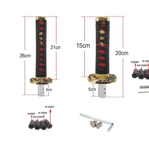 Manual Universal 20cm Gear Shift Lever, Black Exterior with Red Interior