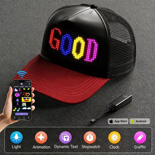 Programmable LED Baseball Cap