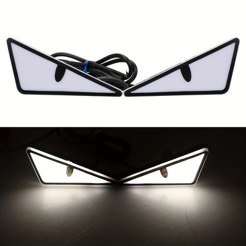Motorcycle License Plate Screw Lights Triangle Devil Eyes