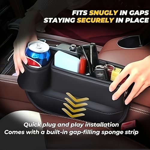 Driver's Side Car Seat Gap Storage Box - Black