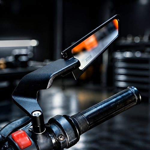 Universal stylish motorcycle stealth wing mirrors, fully adjustable.
