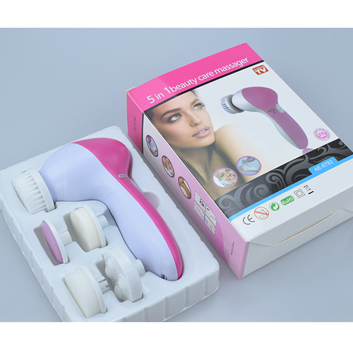 5-in-1 Electric Facial Cleansing Brush — Multifunctional Rotating Beauty Device for Face Washing, Mask Application, Skincare, and Pore Cleaning