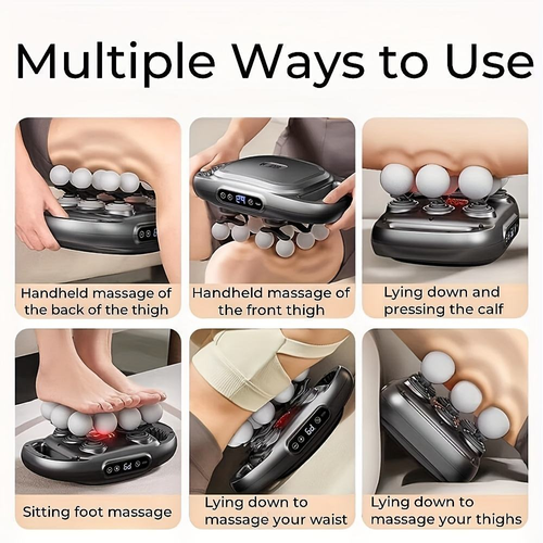 12-head LCD fascia gun multi-head massager, deep tissue massage device, high-frequency vibration massager for waist and back.