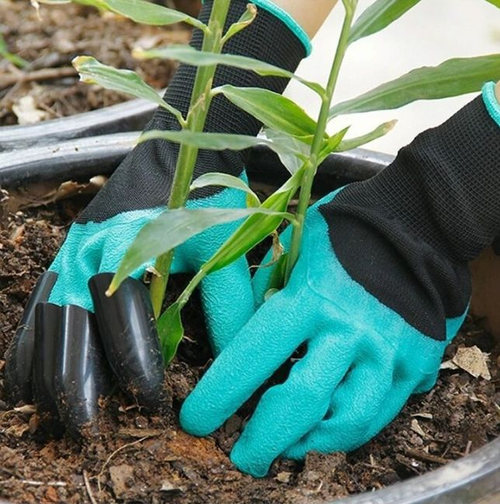 Garden gloves with claws for flower planting, puncture-proof, waterproof, weed-pulling and soil-digging