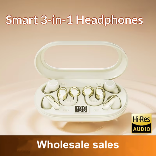 Hot-selling Wireless Clip-on Bluetooth Earbuds with Space Capsule Case (Set of 3 Pairs)