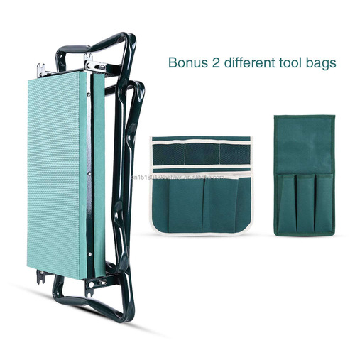 Outdoor garden kneeling stool, sitting and kneeling garden gardening (kneeling stool + 1 large cloth bag + 1 small cloth bag)