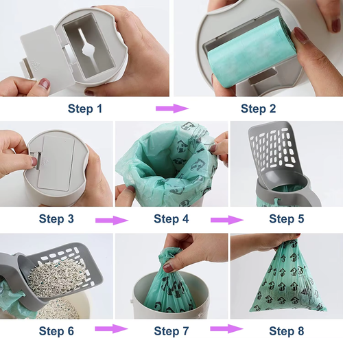 New pet with trash can large capacity storage box filter cat litter shovel cat poop scooper cat and dog poop scooper