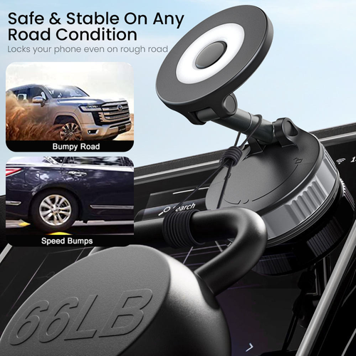 Strong magnetic car phone holder, universal 360-degree rotating vacuum suction cup car phone mount.