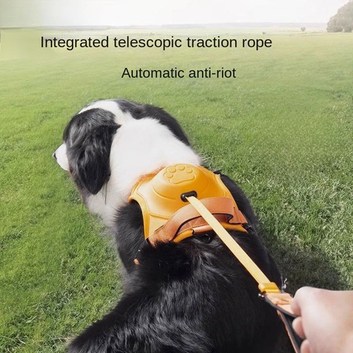 Integrated retractable chest and back dog leash