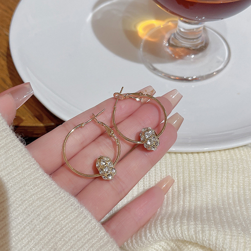 5 pairs of light luxury, unique stud earrings hoop earrings for women, trendy and versatile, featuring zircon stones.